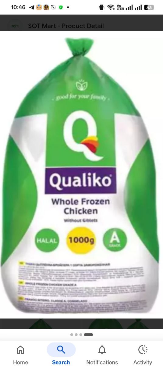 Qaliko 1000gm Whole Chicken